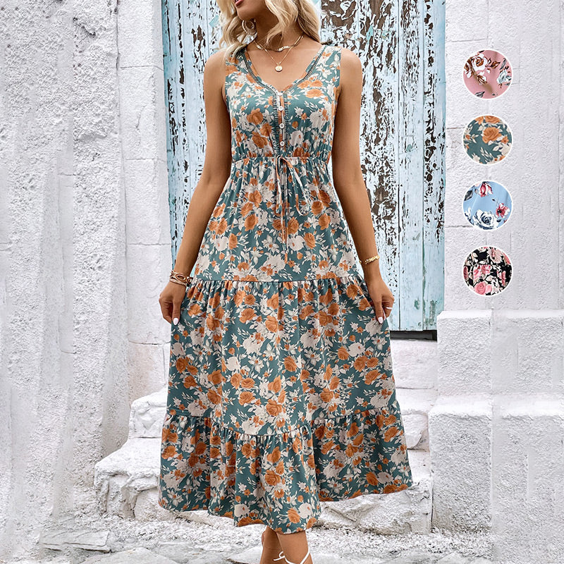 đMeilleurs cadeaux pour la fĂȘte des mĂšresđRobe d'Ă©tĂ© Ă fleurs douces pour femmes