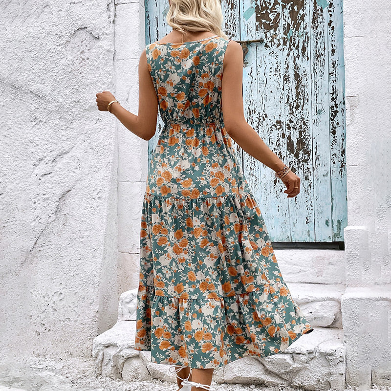 đMeilleurs cadeaux pour la fĂȘte des mĂšresđRobe d'Ă©tĂ© Ă fleurs douces pour femmes