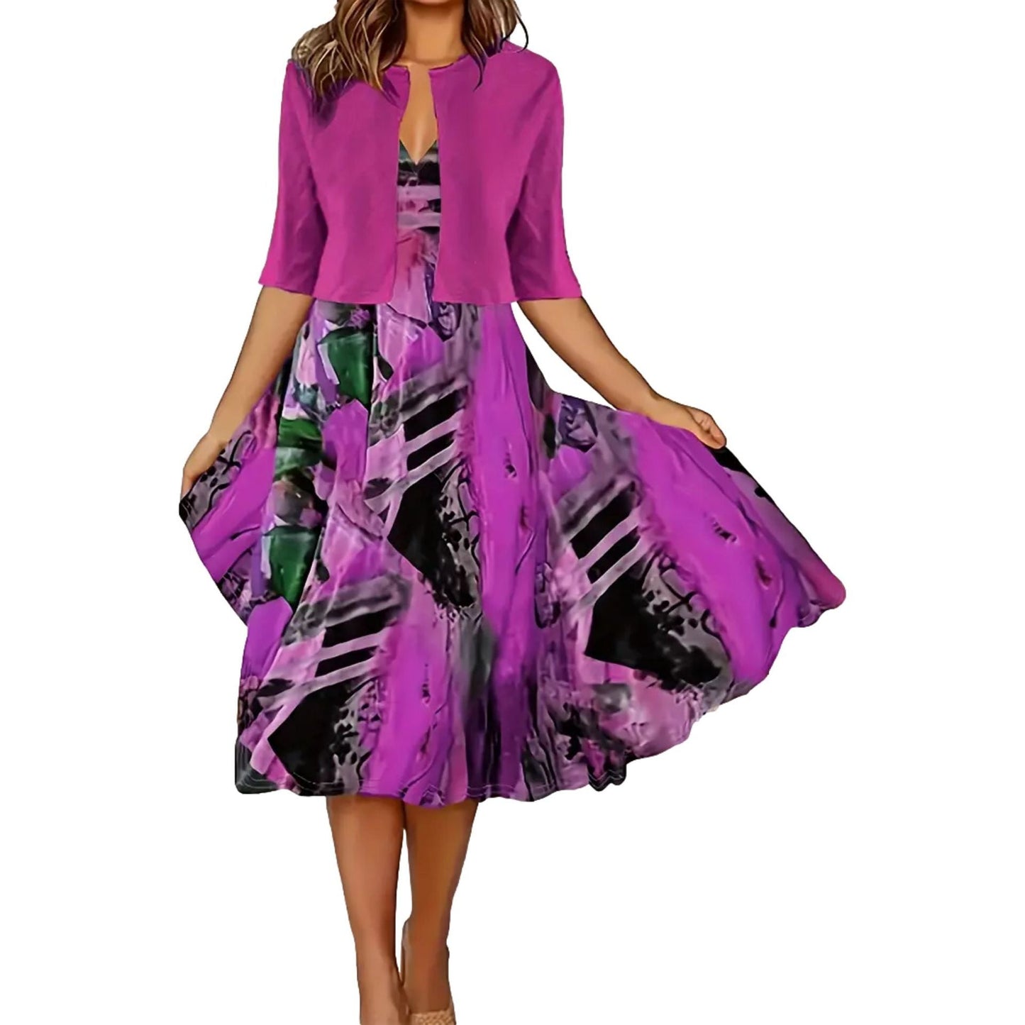 🌿🥰 Robe deux pièces élégante et fine pour femmes