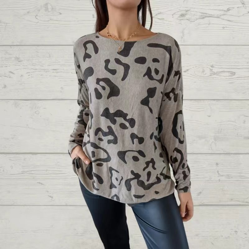 🔥T-shirt à manches longues imprimées italien à manches longues pour les femmes