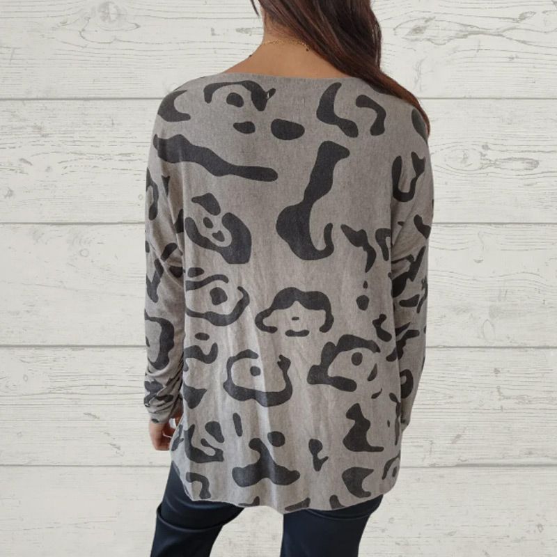 🔥T-shirt à manches longues imprimées italien à manches longues pour les femmes