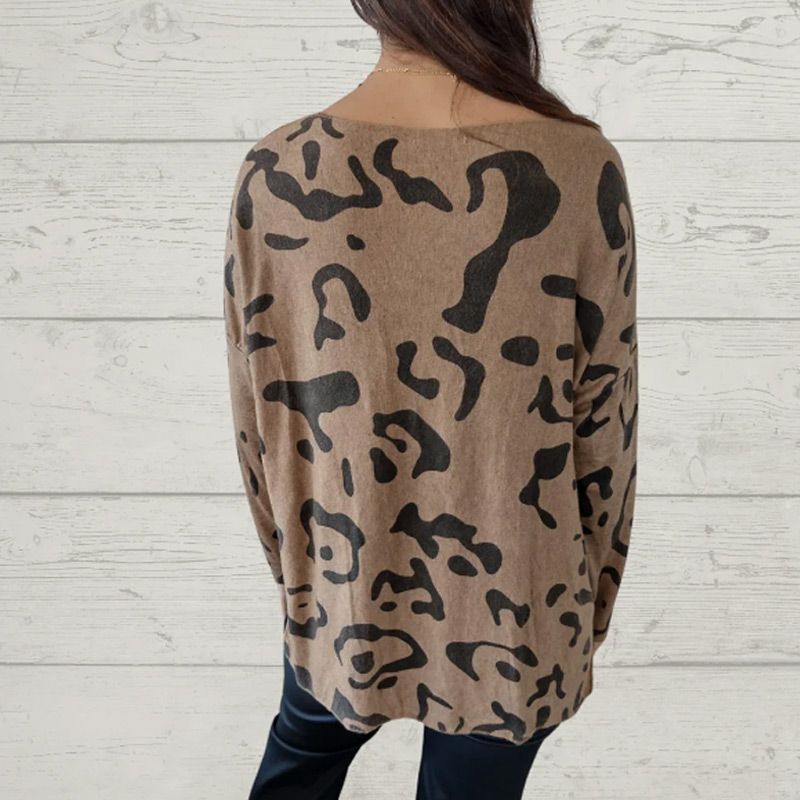 🔥T-shirt à manches longues imprimées italien à manches longues pour les femmes