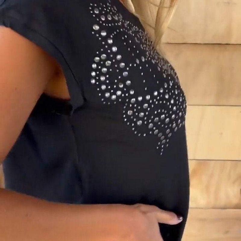 🔥Top pour femmes avec franges et encolure ronde