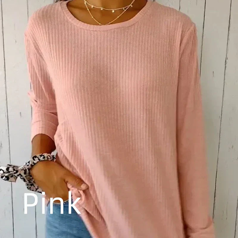 đ„50 % RĂDUCTION đT-shirt uni dĂ©contractĂ© Ă manches longues avec boutons pour femmes