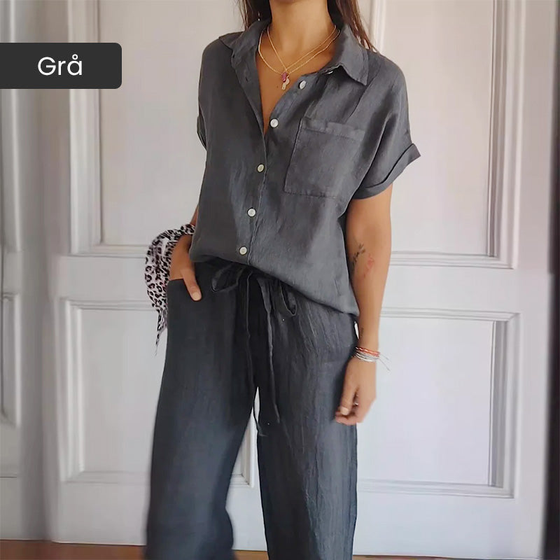 💥Chemise unicolore décontractée pour femmes, coupe ample et revers