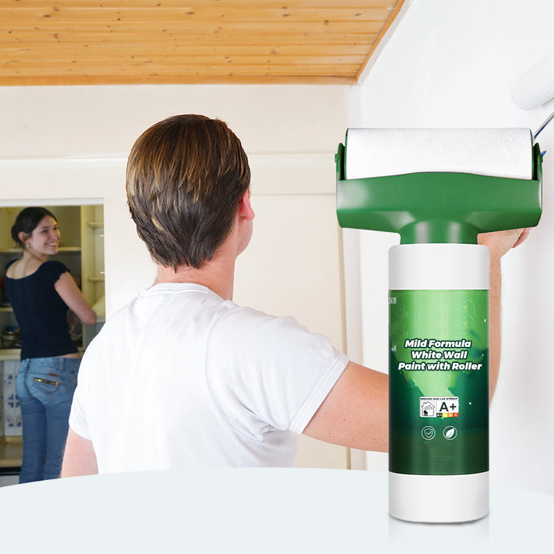 🎁Vente chaude 50 % RÉDUCTION⏳Formule douce, peinture murale blanche avec rouleau