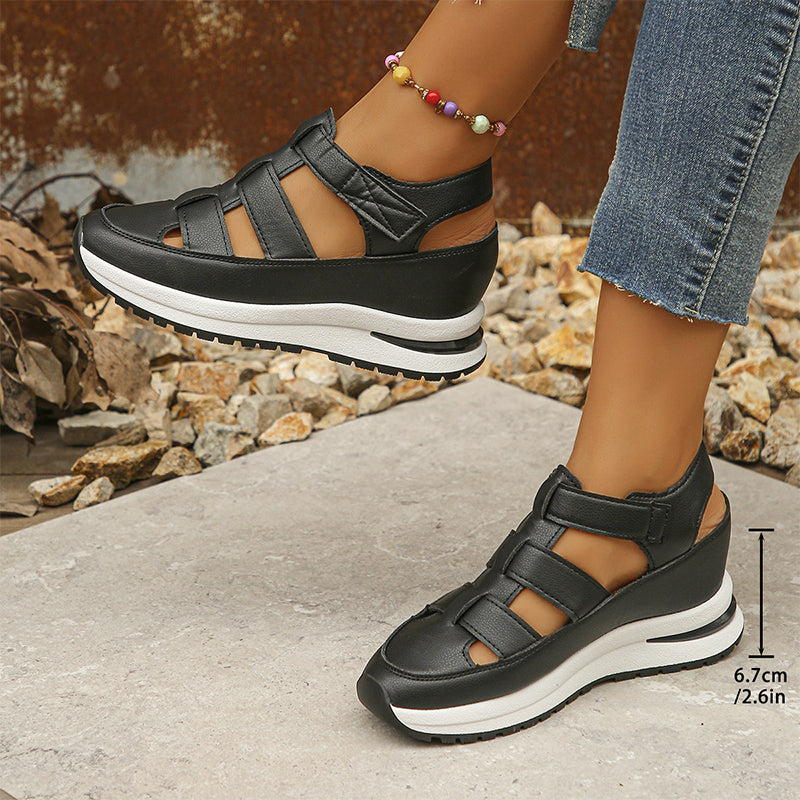 Sandales orthopédiques pour femmes avec velcro, bout creux et bout fermé