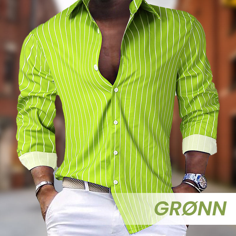 Chemises pour hommes avec col rayé et fermeture à boutons