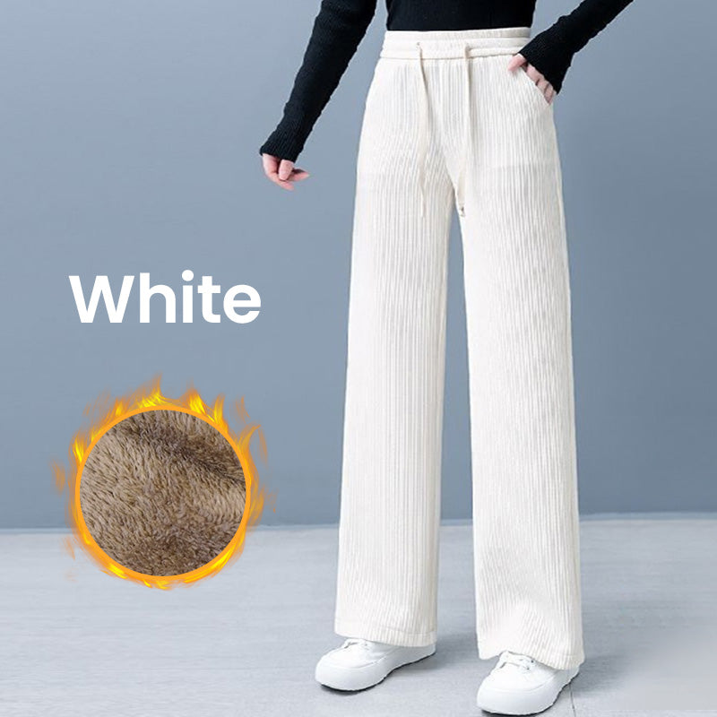 Pantalon à cordon de serrage à jambe large Cozy Chic