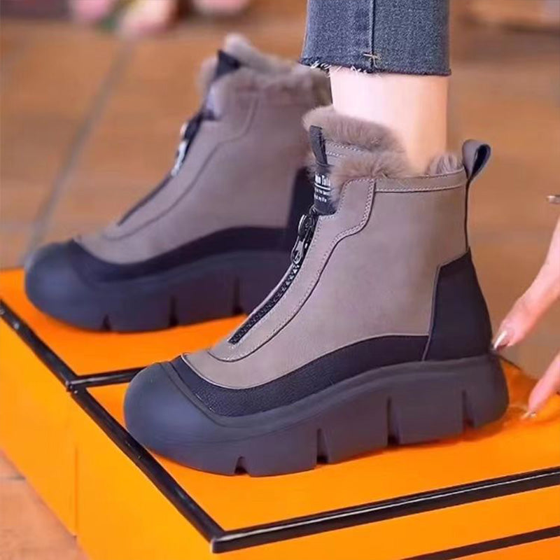 Bottes de neige chaudes et imperméables avec fermeture éclair pour femmes