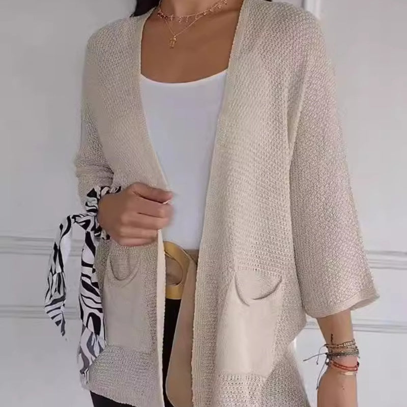 Manteau Tricoté Décontracté Ouvert sur le Devant pour Femmes