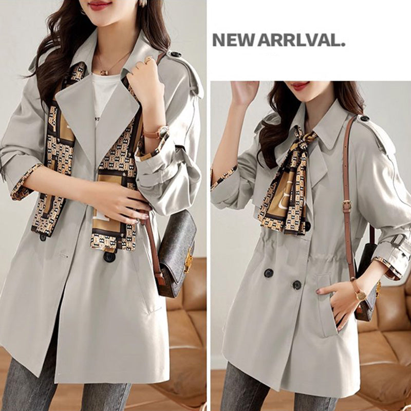 🔥 45% OFF !!🔥Trench-coat mi-long amincissant à revers pour femmes