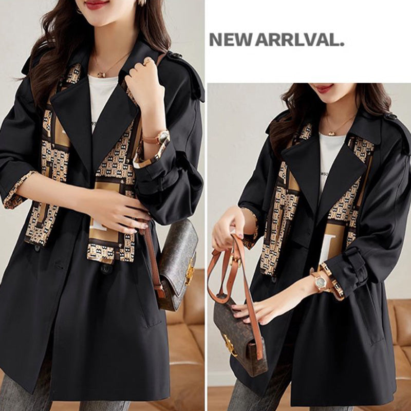 🔥 45% OFF !!🔥Trench-coat mi-long amincissant à revers pour femmes