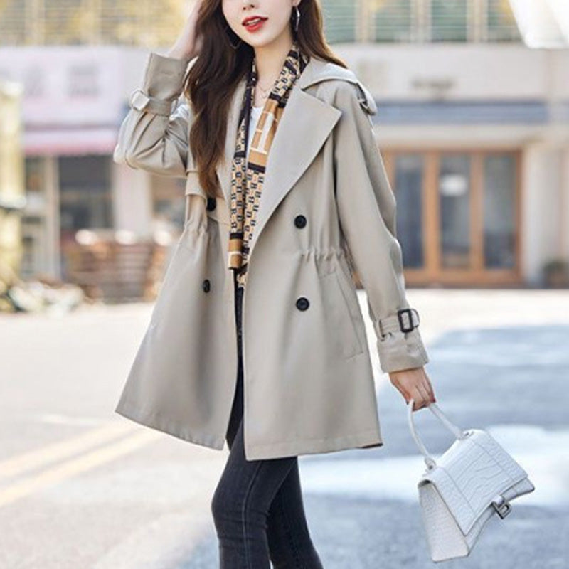 🔥 45% OFF !!🔥Trench-coat mi-long amincissant à revers pour femmes