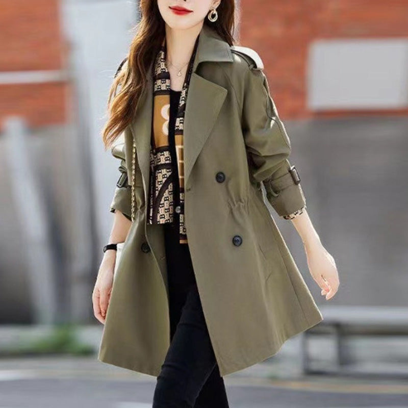 🔥 45% OFF !!🔥Trench-coat mi-long amincissant à revers pour femmes