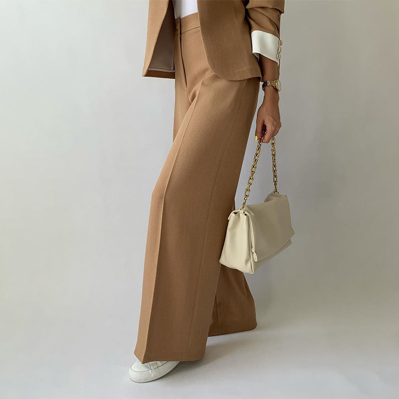🍂Ensemble de 2 Pièces pour Femmes : Veste Élégante à Col Montant et Pantalon✨Livraison gratuite