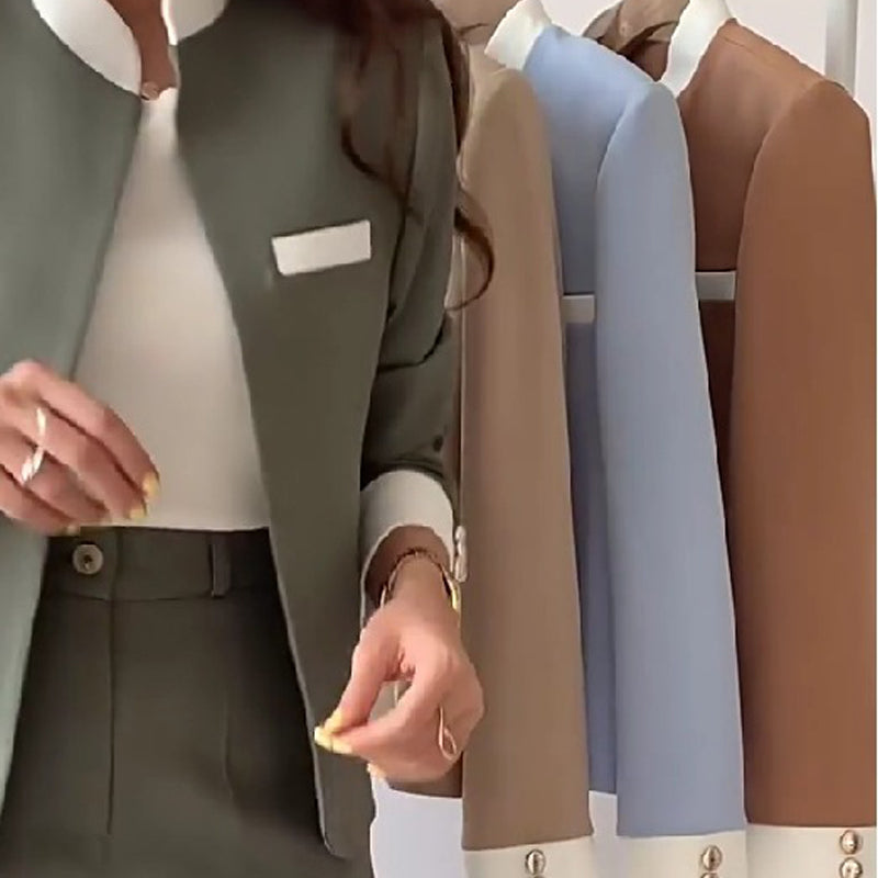 🍂Ensemble de 2 Pièces pour Femmes : Veste Élégante à Col Montant et Pantalon✨Livraison gratuite