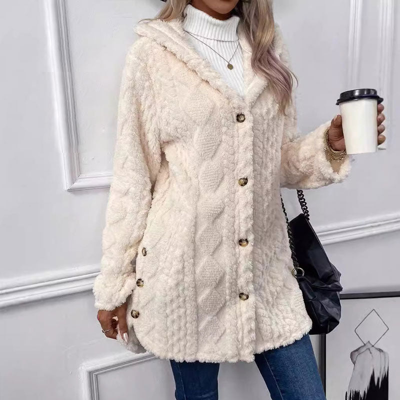 đ„Veste Ă capuche chaude Ă motif de diamant pour femmes