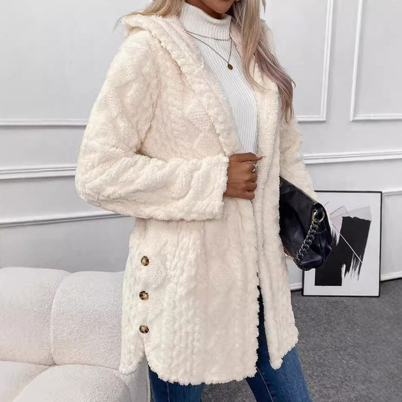đ„Veste Ă capuche chaude Ă motif de diamant pour femmes