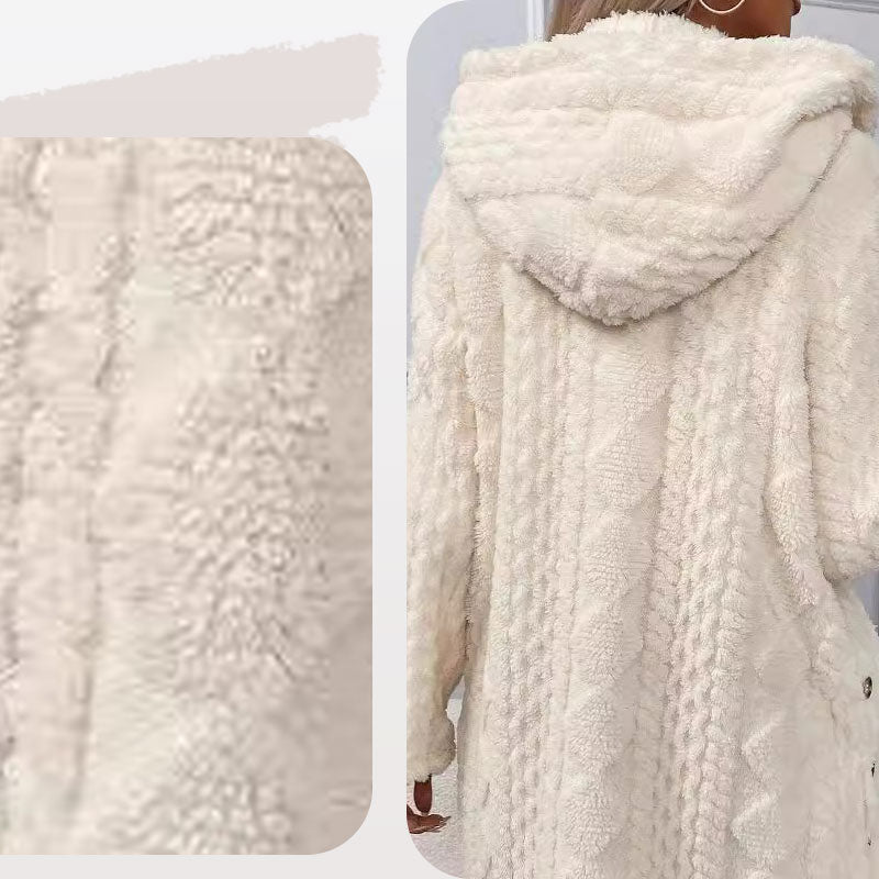 đ„Veste Ă capuche chaude Ă motif de diamant pour femmes