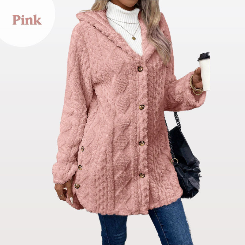 đ„Veste Ă capuche chaude Ă motif de diamant pour femmes