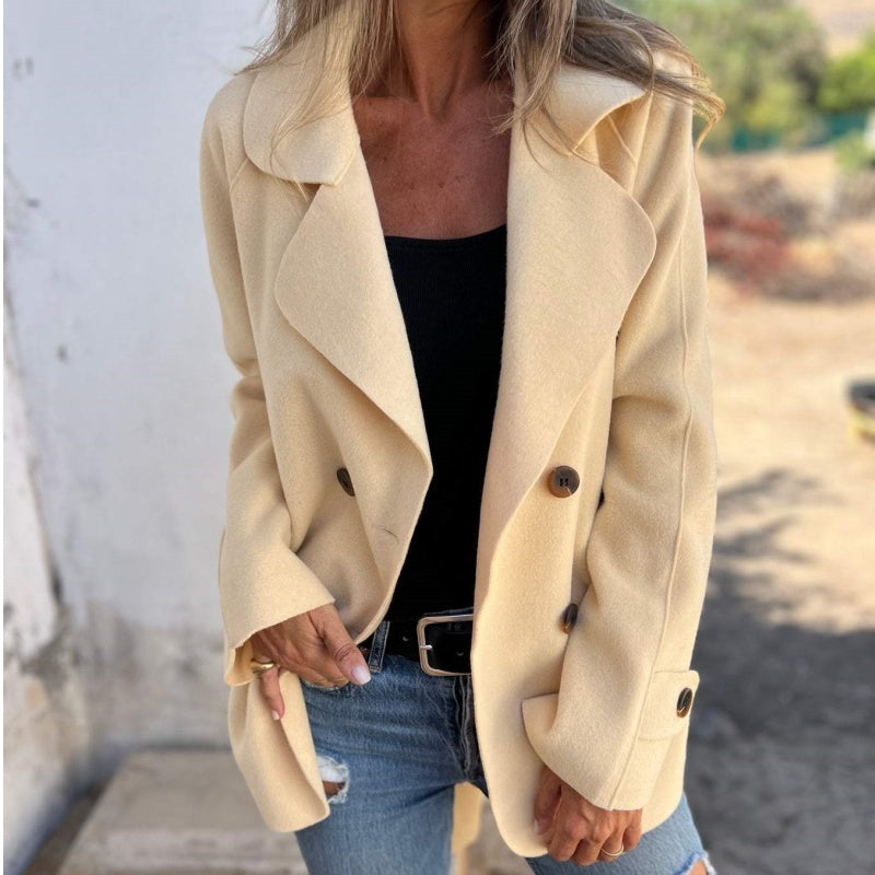 ✨Obtenir 50% de réduction💖Manteau décontracté à revers et à manches longues pour femmes