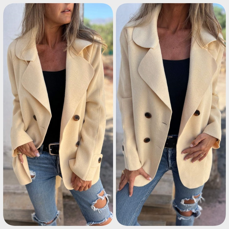 ✨Obtenir 50% de réduction💖Manteau décontracté à revers et à manches longues pour femmes