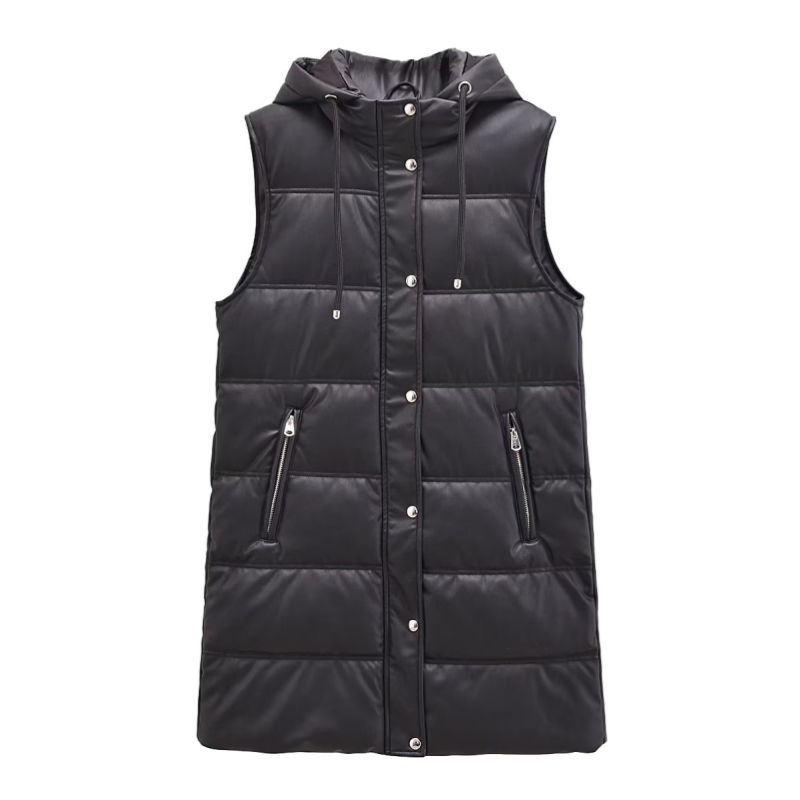 đVente d'automne 50% de rĂ©ductionđ„Gilet Ă capuche en cuir PU