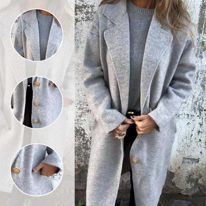 🌸Soldes d'automne 50% de réduction💕Manteau à revers en tweed à manches longues pour femmes