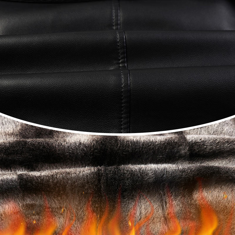 Trench-coat en cuir PU pour hommes à double boutonnage