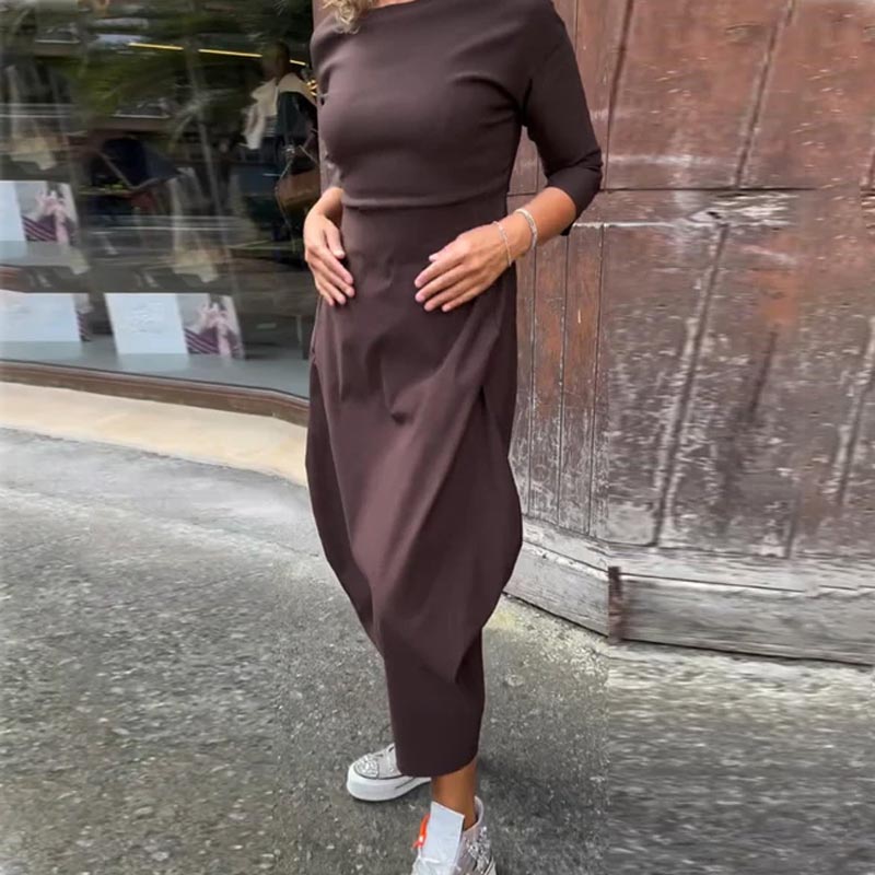 Robe élégante et simple pour femmes avec poche