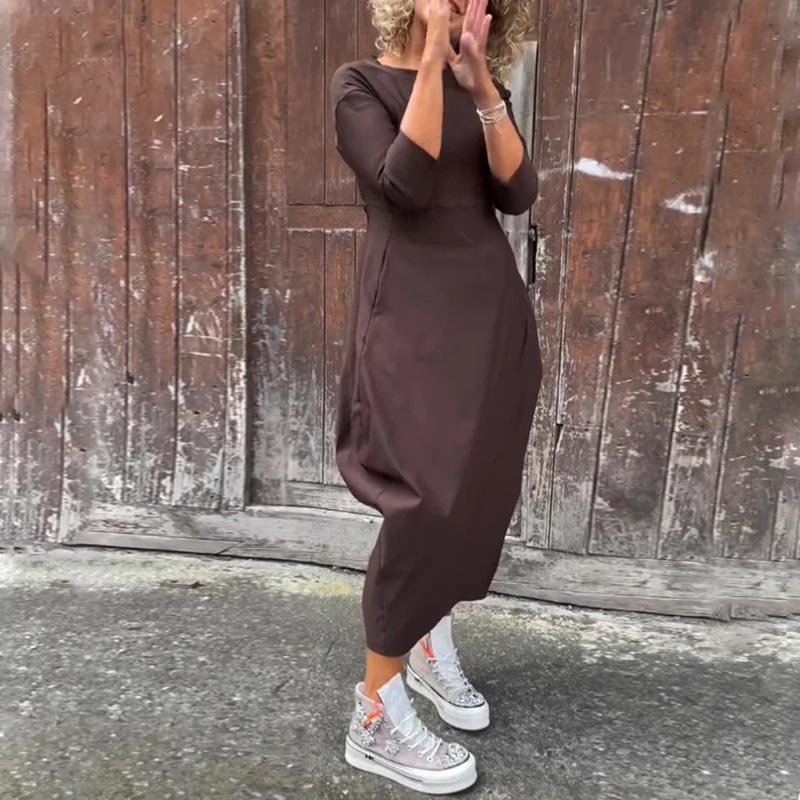 Robe élégante et simple pour femmes avec poche