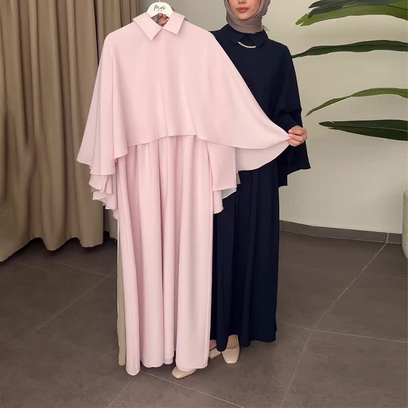 đ„Promotion vendredi noir 49% de rĂ©ductionđ„ Robe Ă©lĂ©gante avec col rabattu et superposition pour femmes