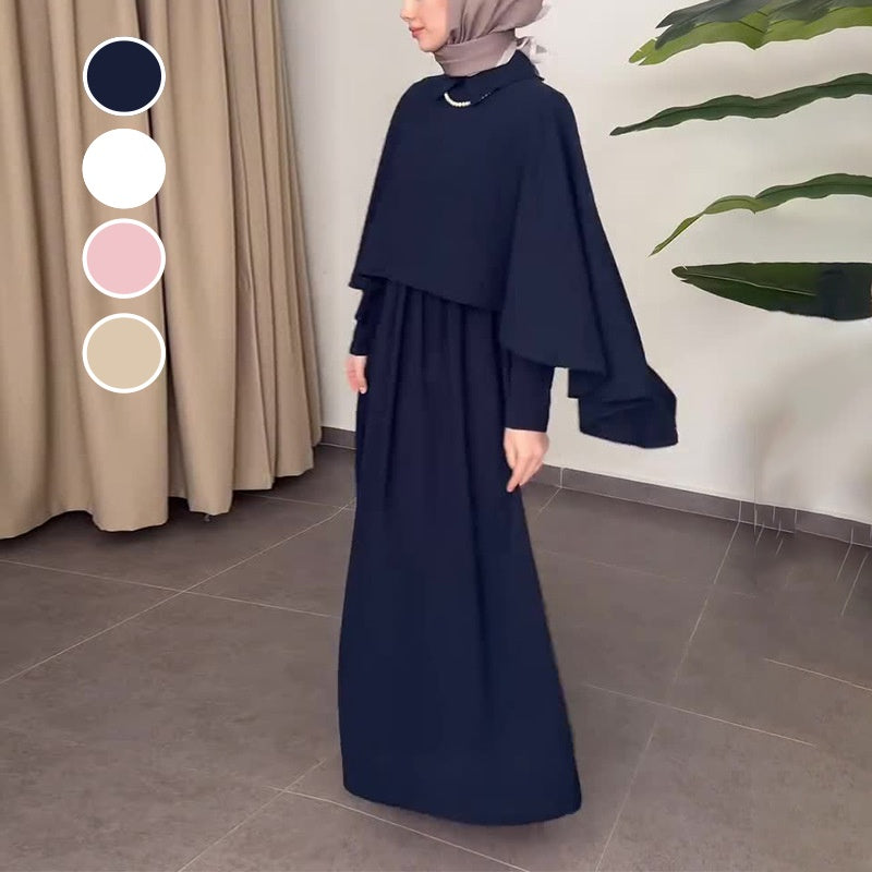 đ„Promotion vendredi noir 49% de rĂ©ductionđ„ Robe Ă©lĂ©gante avec col rabattu et superposition pour femmes