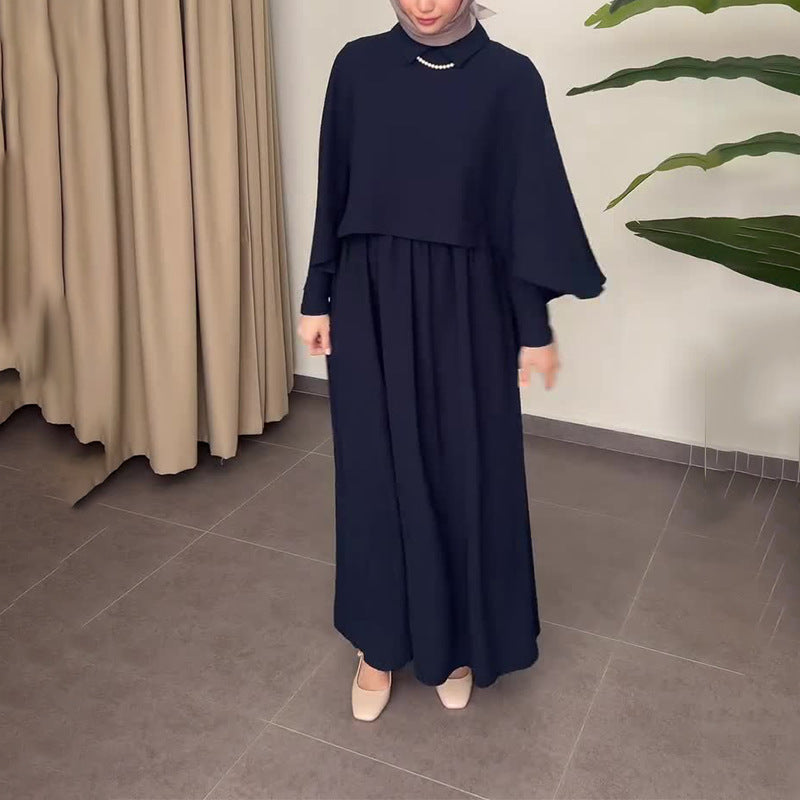 đ„Promotion vendredi noir 49% de rĂ©ductionđ„ Robe Ă©lĂ©gante avec col rabattu et superposition pour femmes