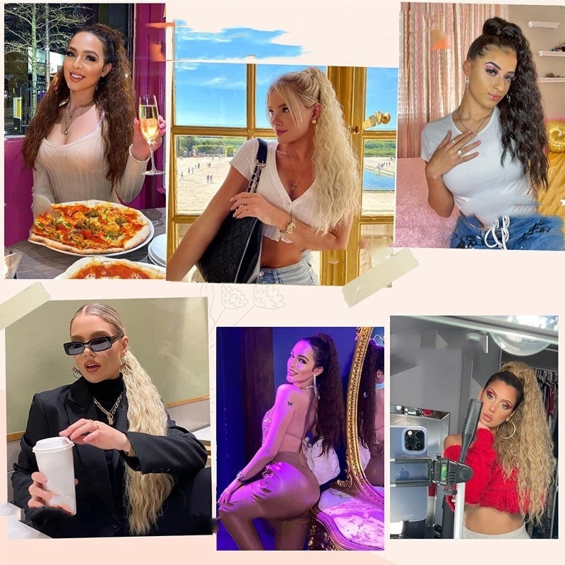 đ PROMOTION DU DERNIER JOUR - 50% DE RĂDUCTIONđExtension de cheveux bouclĂ©s, ondulĂ©s et crĂ©pus avec queue de cheval