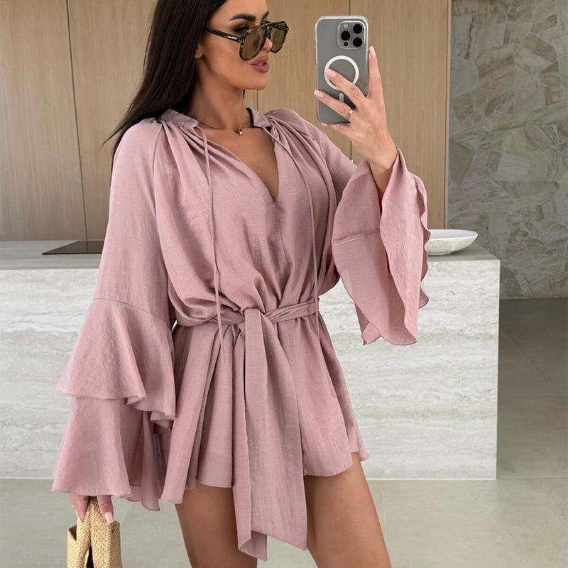 🔥Mini robe ample de couleur unie pour femmes