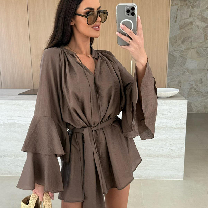 🔥Mini robe ample de couleur unie pour femmes