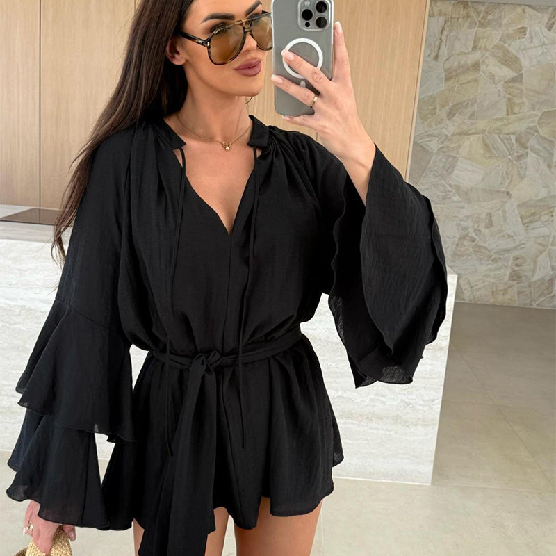 🔥Mini robe ample de couleur unie pour femmes