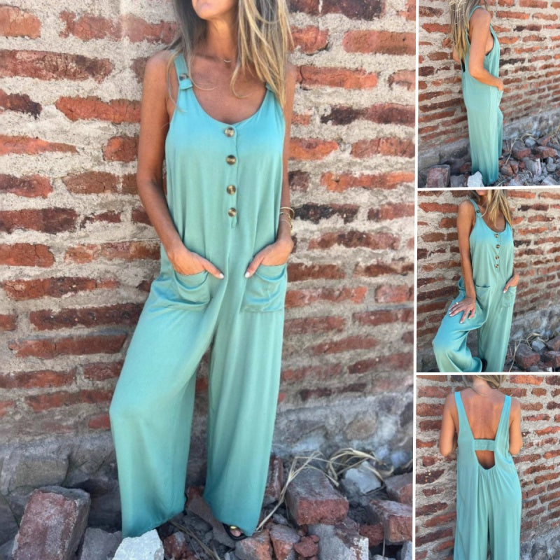 🔥VENTE CHAUDE 49% DE RÉDUCTION🔥Combinaison pour femmes, boutonnée, polyvalente, ample