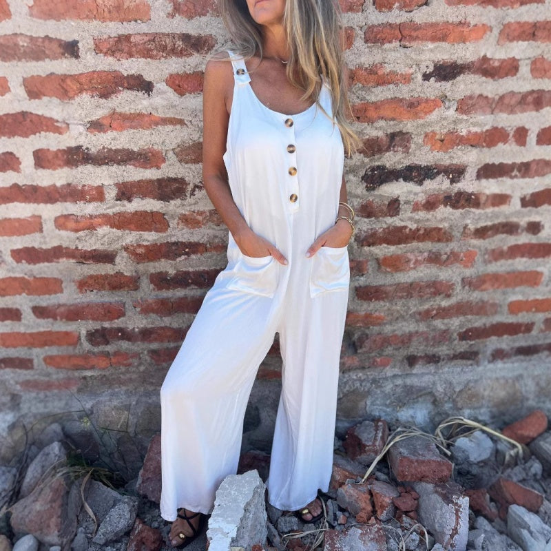 🔥VENTE CHAUDE 49% DE RÉDUCTION🔥Combinaison pour femmes, boutonnée, polyvalente, ample