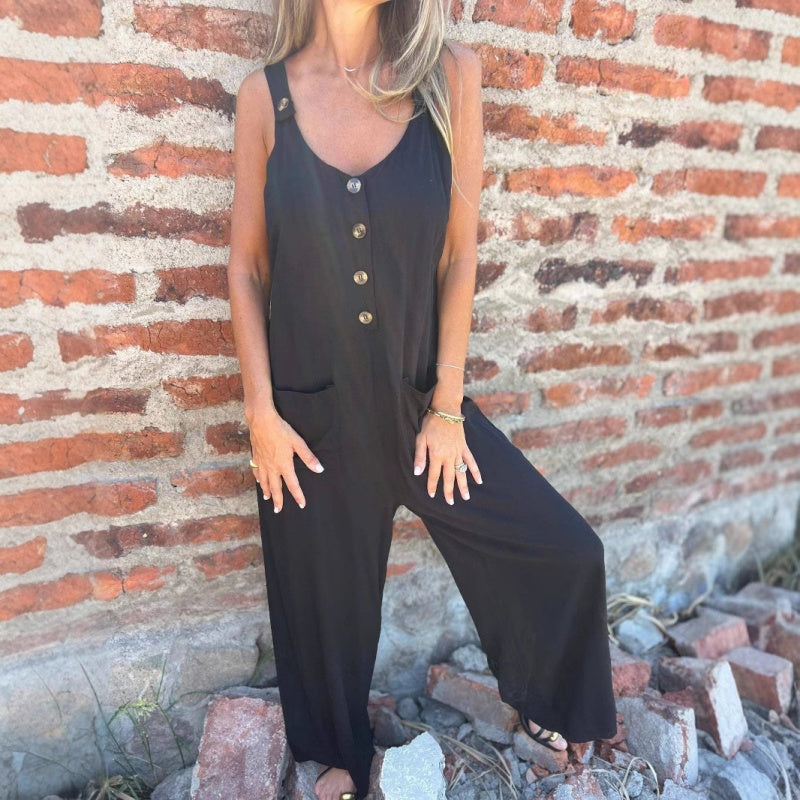 🔥VENTE CHAUDE 49% DE RÉDUCTION🔥Combinaison pour femmes, boutonnée, polyvalente, ample