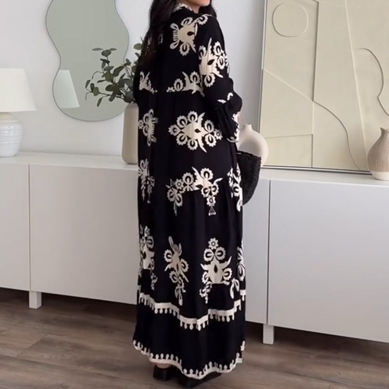 Robe midi pour femme à la coupe ample et à l'ourlet volanté