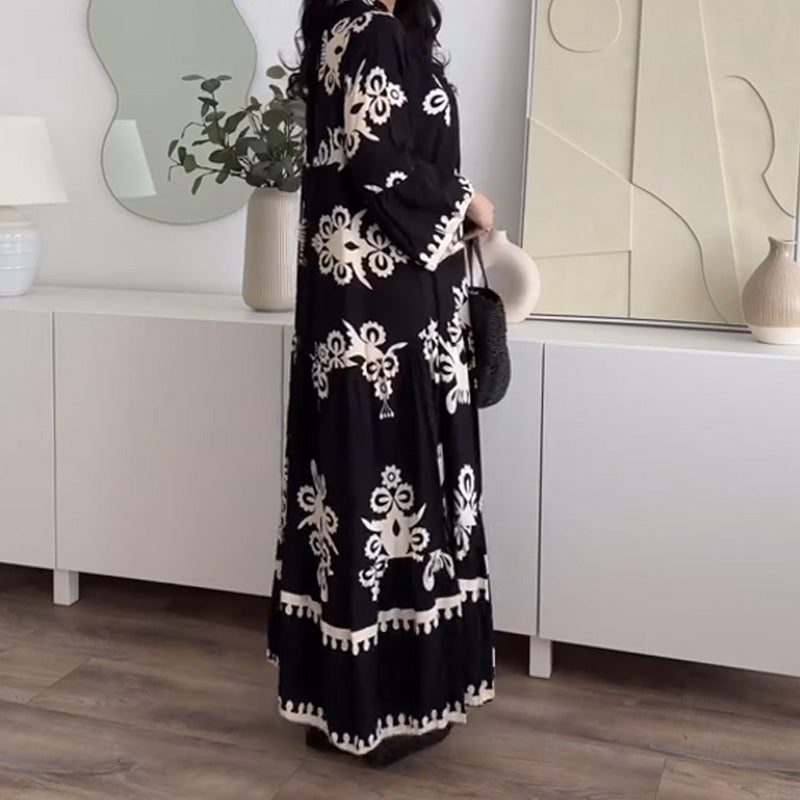 Robe midi pour femme à la coupe ample et à l'ourlet volanté
