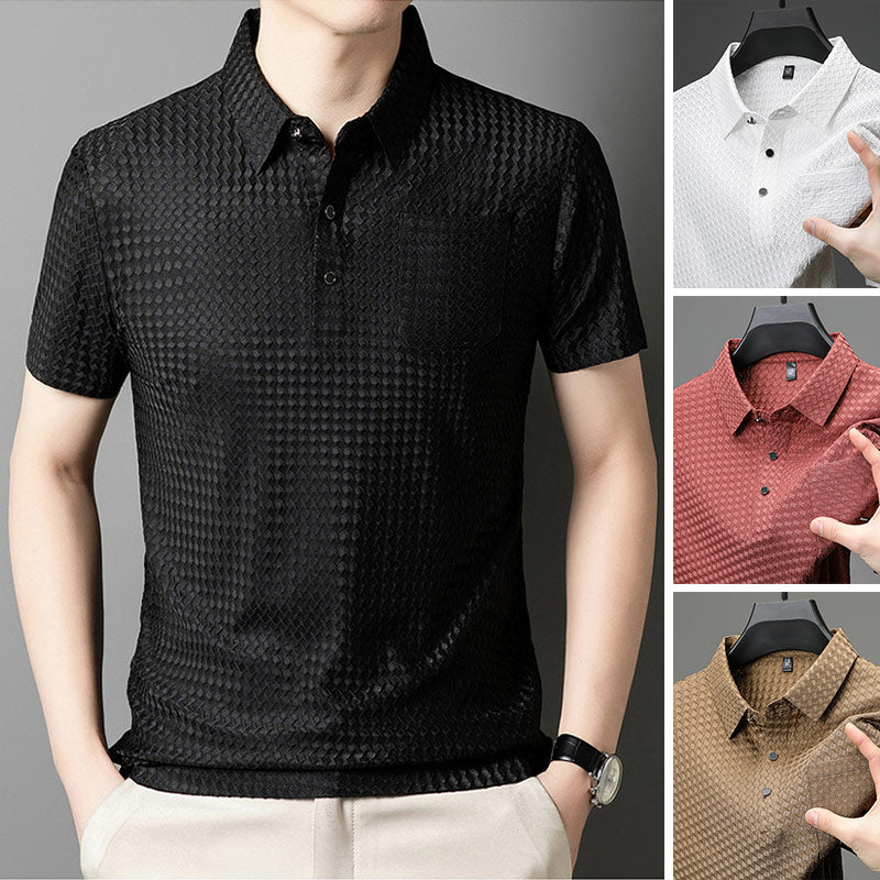 ⏳ 50 % de réduction💥Chemise à manches courtes texturées pour hommes