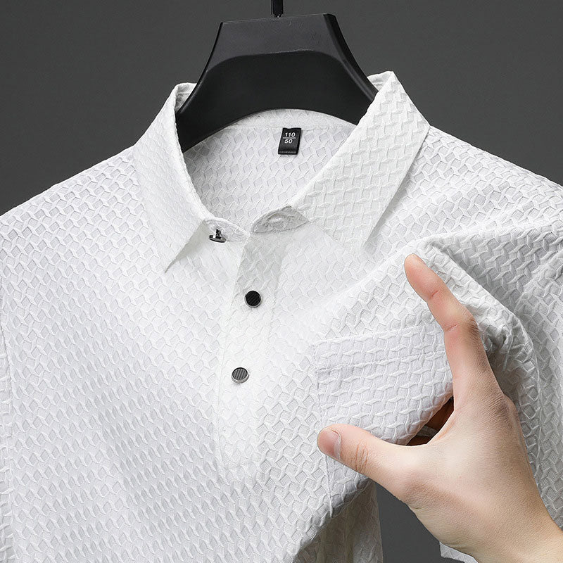 ⏳ 50 % de réduction💥Chemise à manches courtes texturées pour hommes