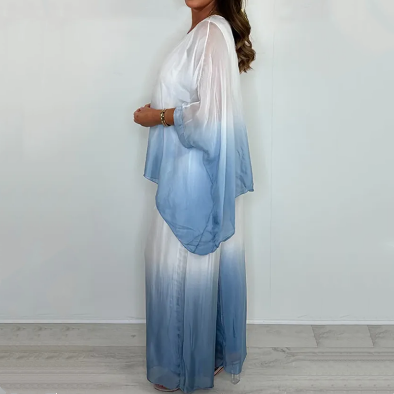 Ensemble top et pantalon ample et fluide Mesh Mix Dip Dye