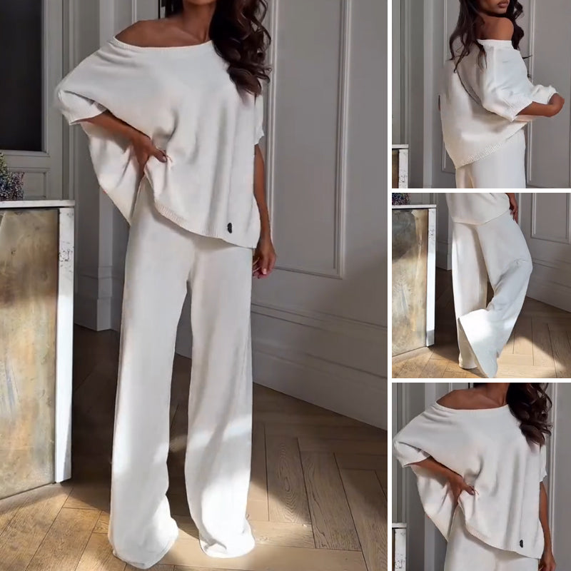 Ensemble deux pièces - Top et pantalon asymétriques décontractés pour femmes