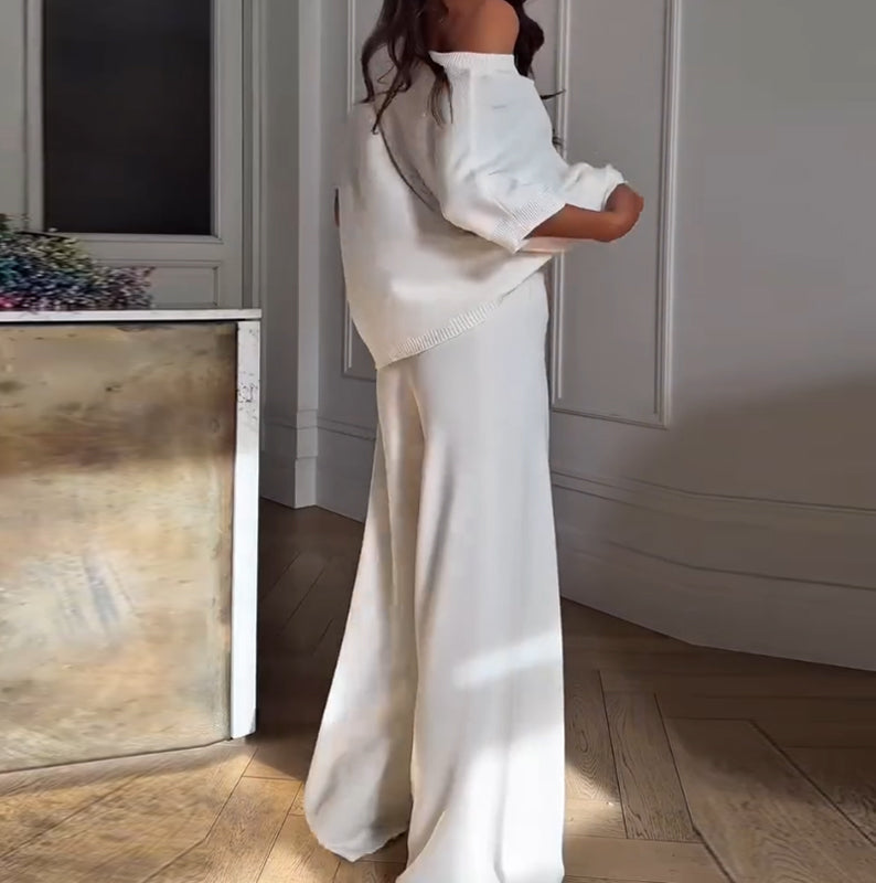 Ensemble deux pièces - Top et pantalon asymétriques décontractés pour femmes