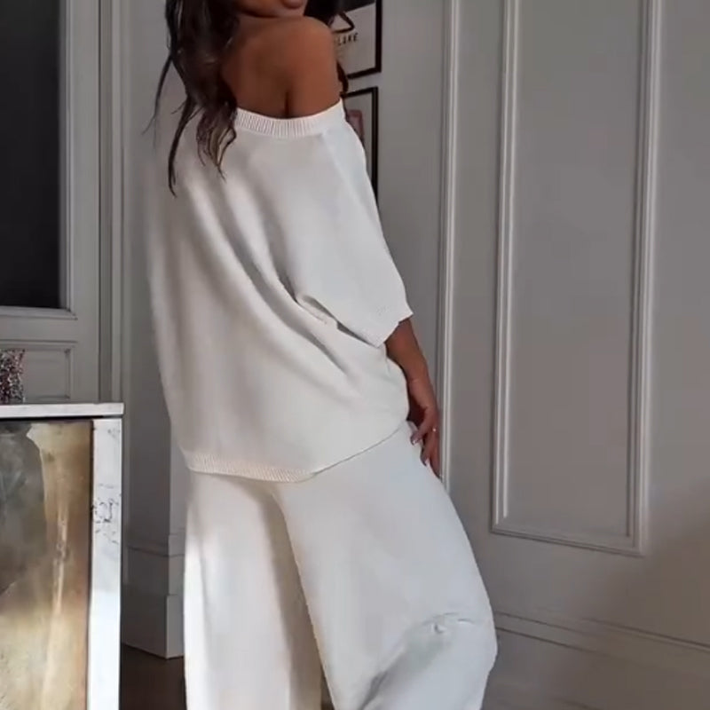 Ensemble deux pièces - Top et pantalon asymétriques décontractés pour femmes
